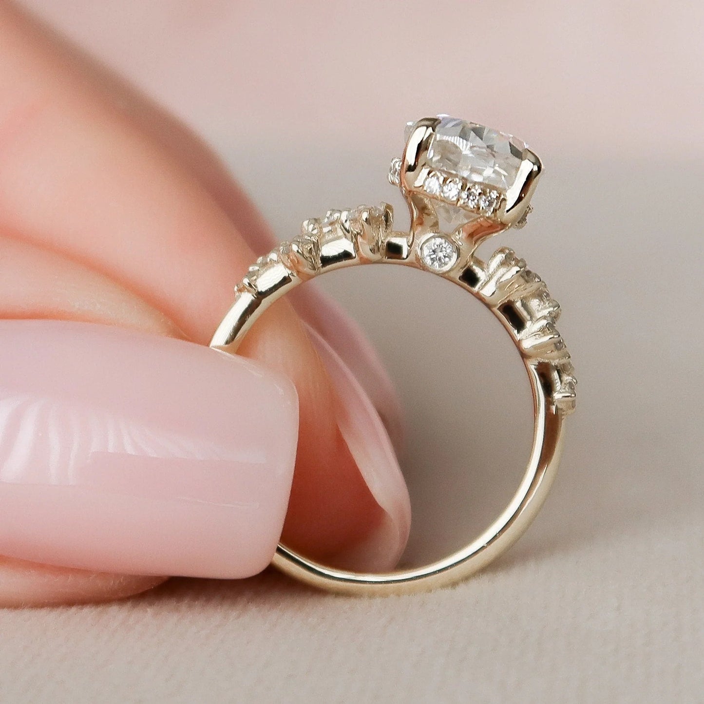 2.0CT Emerald Cut Moissanite or Lab Grown Diamond Solitaire Engagement Ring | Classic 14K White Gold Wedding Ring (Copy)