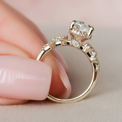 2.0CT Emerald Cut Moissanite or Lab Grown Diamond Solitaire Engagement Ring | Classic 14K White Gold Wedding Ring (Copy)