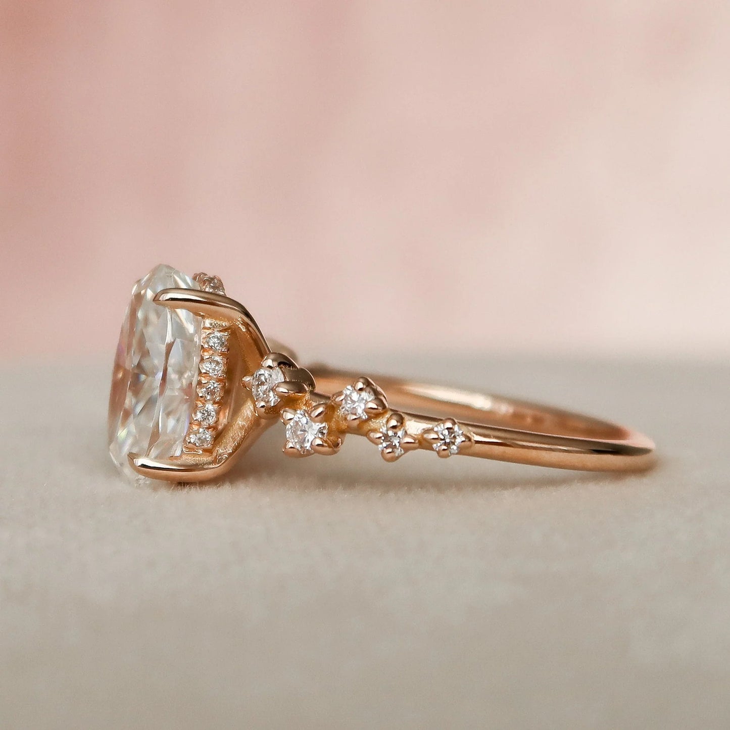 2.0CT Emerald Cut Moissanite or Lab Grown Diamond Solitaire Engagement Ring | Classic 14K White Gold Wedding Ring (Copy)