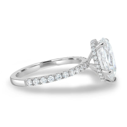 4.0CT Pear Cut Hidden Halo Moissanite Engagement Ring | Elegant 14K Gold Teardrop Bridal Ring