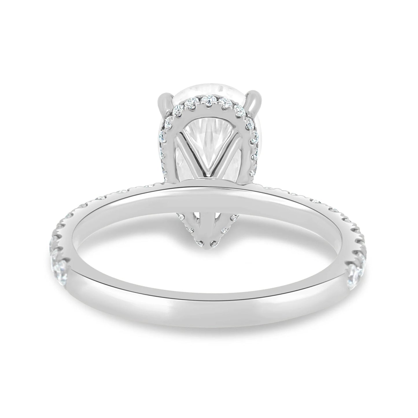 4.0CT Pear Cut Hidden Halo Moissanite Engagement Ring | Elegant 14K Gold Teardrop Bridal Ring