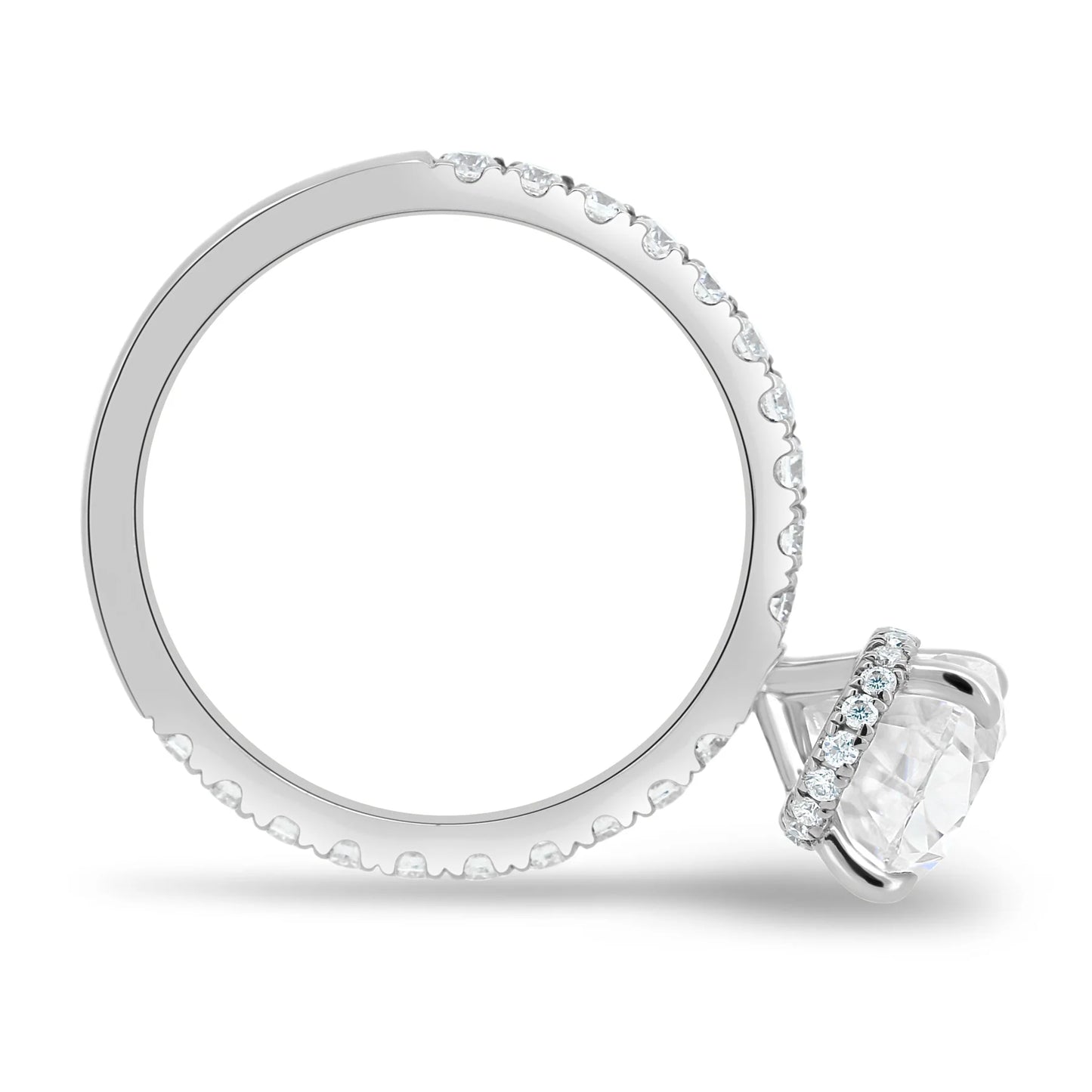 4.0CT Pear Cut Hidden Halo Moissanite Engagement Ring | Elegant 14K Gold Teardrop Bridal Ring