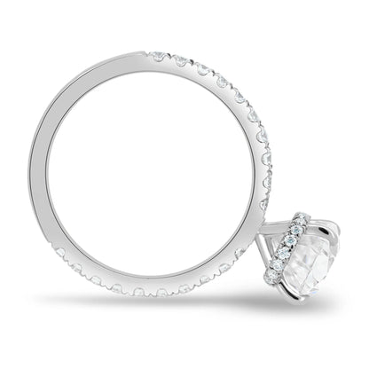 4.0CT Pear Cut Hidden Halo Moissanite Engagement Ring | Elegant 14K Gold Teardrop Bridal Ring