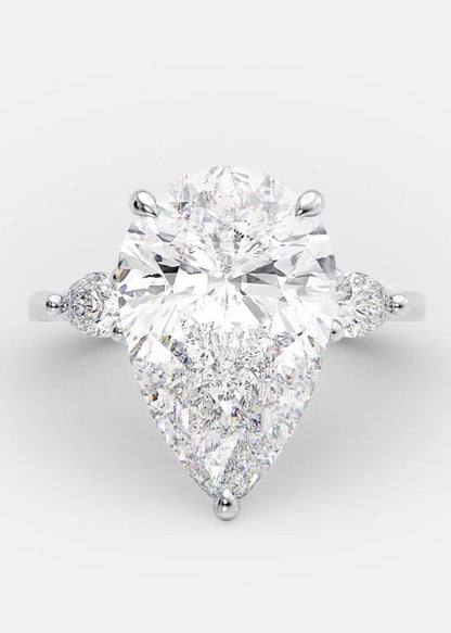 4.0ct Pear Cut Diamond 14K Gold Engagement Ring