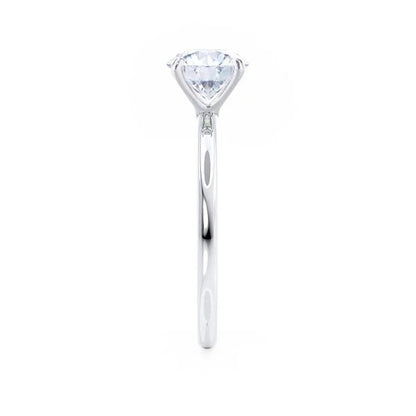 Oval Cut Moissanite Solitaire Engagement Ring – 2 CT Classic Ring in Silver or 14K White Gold Ring
