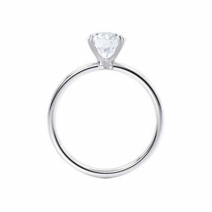 Oval Cut Moissanite Solitaire Engagement Ring – 2 CT Classic Ring in Silver or 14K White Gold Ring