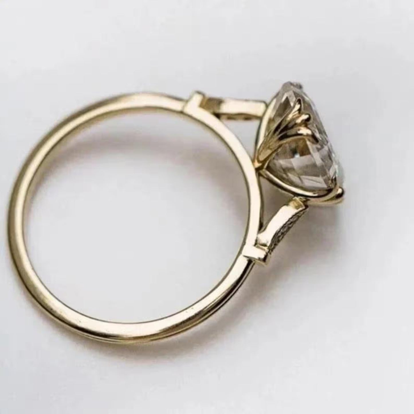 4 CT Asscher Cut Moissanite Diamond Ring Asscher Cut Engagement Ring 14K Gold Wedding Ring For Women Lab Grown Diamond Anniversary Ring