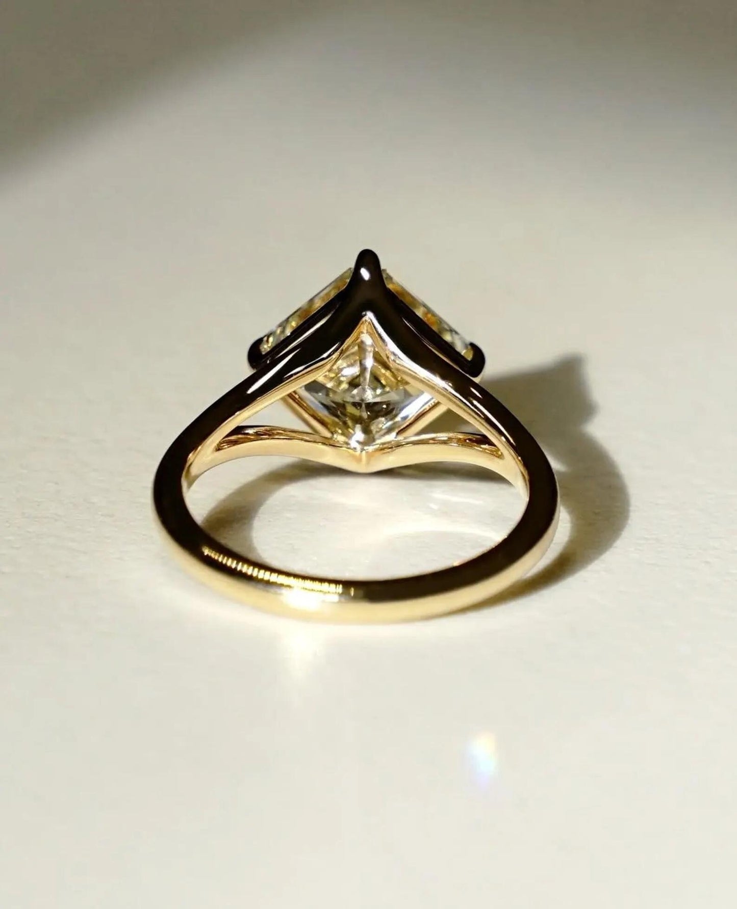 Asscher Cut Moissanite Diamond Ring 14K Solid Gold Engagement Ring Split Shank Ring Asscher Cut Diamond Anniversary Ring Promise Ring