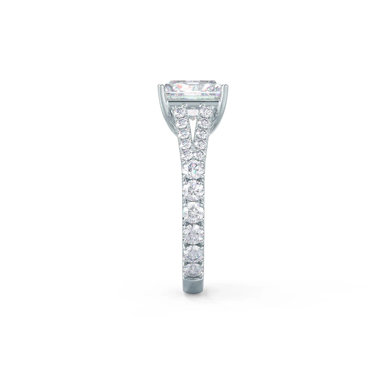 2.5 CT Pear Cut Moissanite Engagement Ring – Split Shank 14K Solid Gold Teardrop Ring for Her