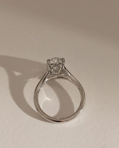 2.50 CT Oval Cut Moissanite Engagement Ring, Hidden Halo Split Shank Solitaire, 14K Gold Wedding Ring