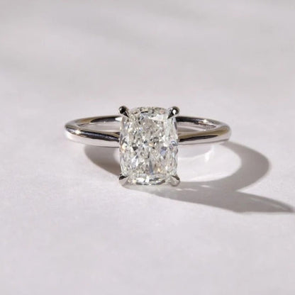 2.5 CT Elongated Cushion Cut Moissanite Solitaire Engagement Ring – 14K Solid Gold Ring
