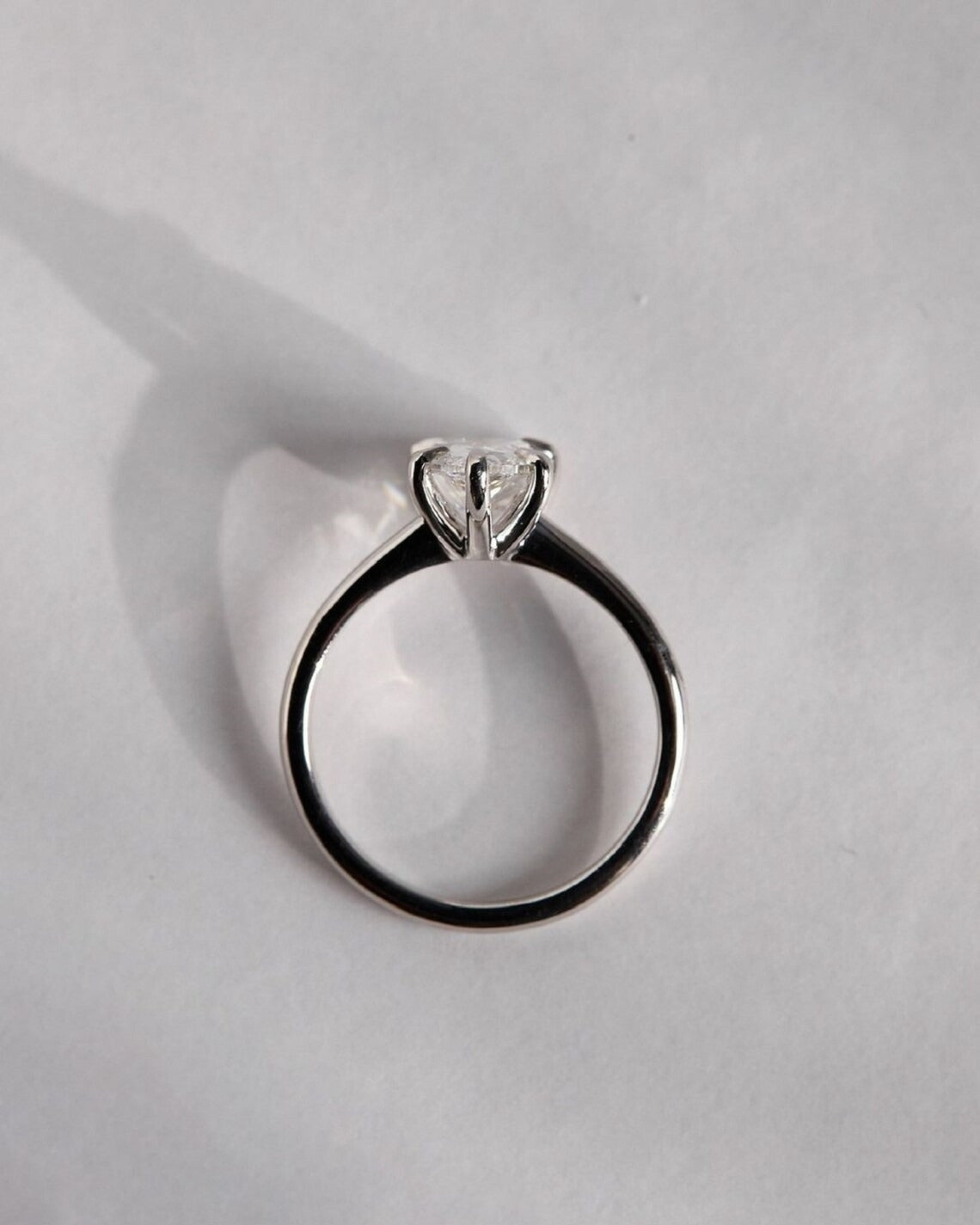 2 CT Pear Cut Moissanite Solitaire Engagement Ring – Classic 14K Gold Ring