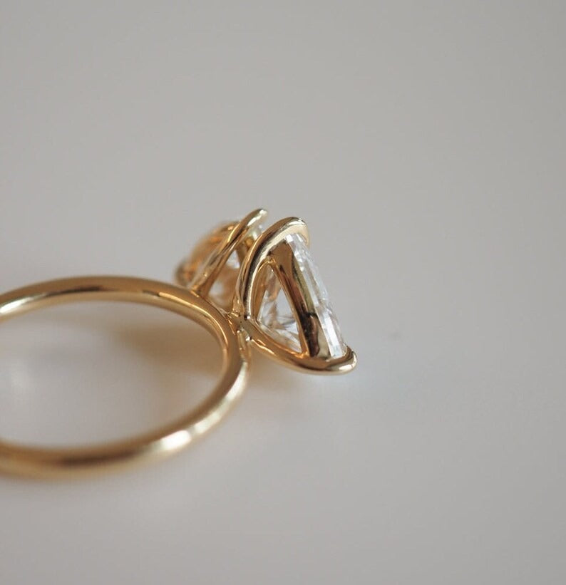 Toi Et Moi Trillion and Pear Moissanite Engagement Ring – 2.5 CT Dual Stone Statement Ring