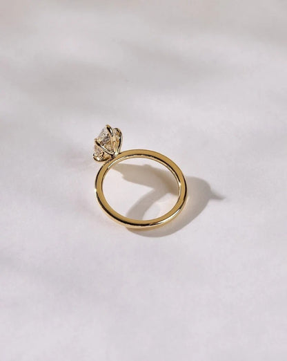 Marquise Cut Moissanite Solitaire Ring, Classic 14K Solid Gold Lab Grown Diamond Engagement Ring