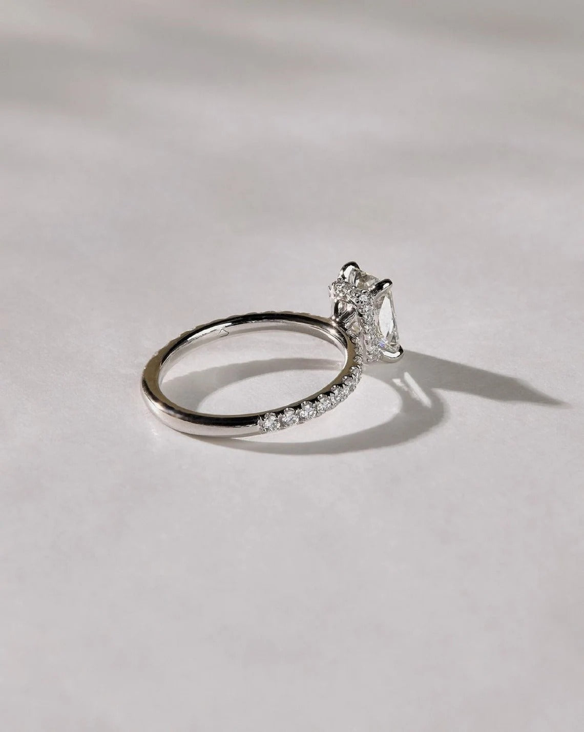 2 CT Radiant Cut Moissanite Diamond Pavé Band Engagement Ring Lab Grown Diamond Ring
