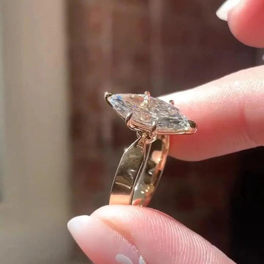 2.5 CT Marquise Cut Moissanite Diamond Ring Marquise Cut Engagement Ring 14K Gold Wedding Ring For Women Anniversary Ring Proposal Ring